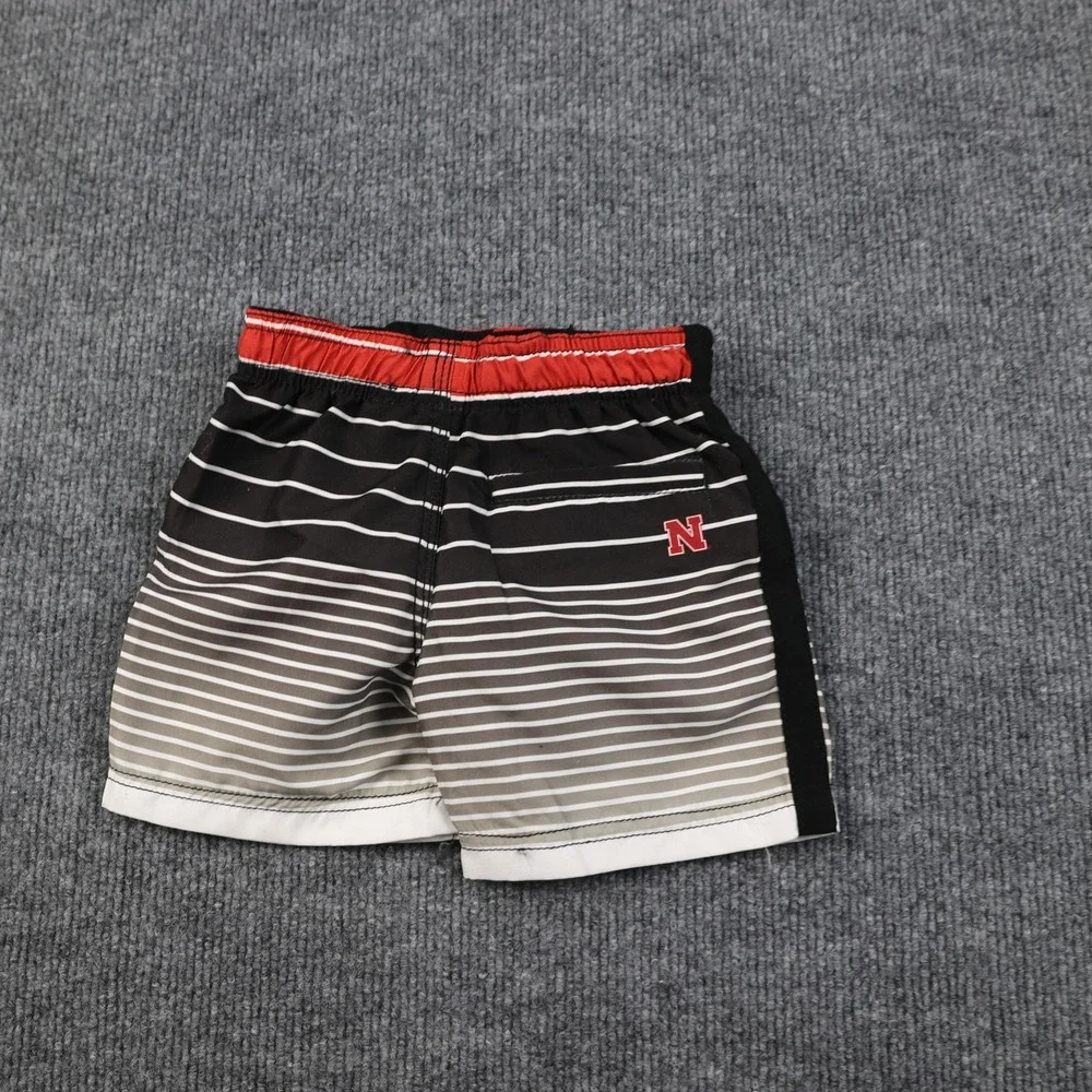 Nebraska Cornhuskers Swim Trunks Infant 12M Black Red Striped NCAA‎ CSS Football